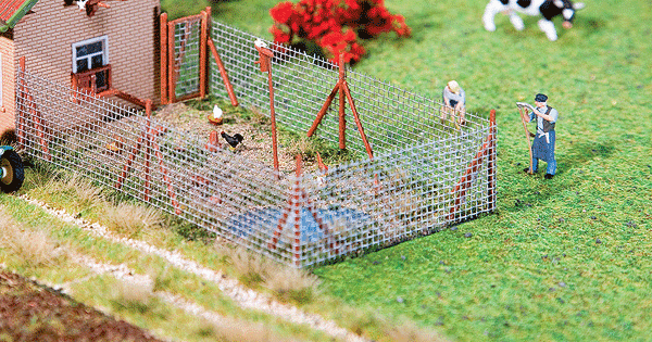 Faller HO 180414 Fence, Wire Mesh Fence with Wood Poles 13-1/4" 34cm Kit