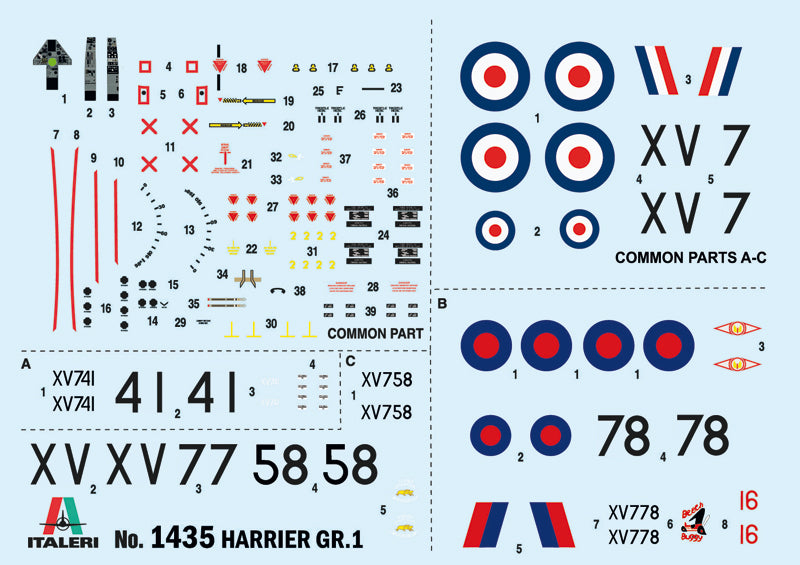 Italeri 1435 - SCALE 1 : 72 HARRIER GR.1 Transatlantic Air Race 50th Ann.