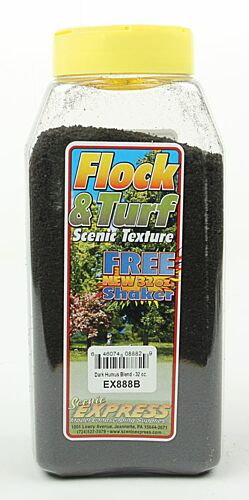 Scenic Express EX888B Flock & Turf, Scenic Foams & Ground Textures, Blended Tones, 32 Ounces, Dark Humus Blend