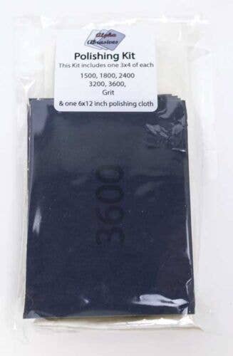 Profile Accessories Inc. 5051 Foam Pads Polishing Kit, 1 Each: 3 x 4" 1500, 1800, 2400, 3200, 3600 Grit & 6 x 12" Polishing Cloth