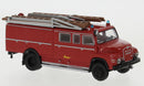 Brekina Automodelle 45100 1965 MAN 450 HA LF 16 Fire Truck - Assembled -- Red, Black, HO Scale