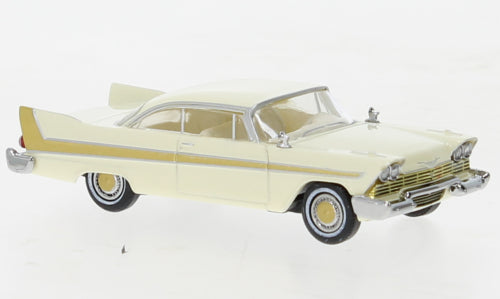 Brekina Automodelle 19677 1958 Plymouth Fury - Assembled -- 2-Tone Yel