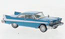 Brekina Automodelle 19678 1958 Plymouth Fury - Assembled -- Blue, White, HO Scale