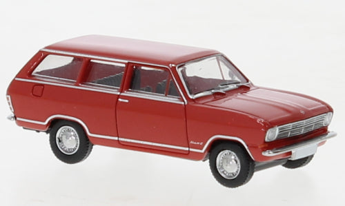 Brekina Automodelle 20432 Opel Kadett B CarAVan Station Wagon - Assembled -- Red, HO Scale