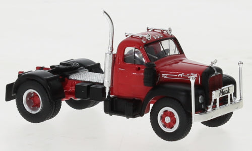 Brekina Automodelle 85975 1953-1966 Mack B61 Tractor Only - Assembled -- Red, Black, HO Scale