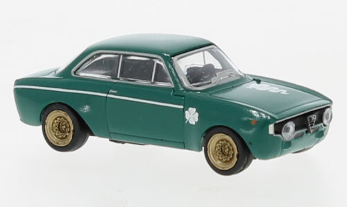 Brekina Automodelle 29704 1965 Alfa Romeo GTA 1300 - Assembled -- Opal Green, HO Scale