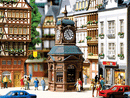 Faller HO 180583 Four-Face Clock Tower with Newsstand, 2 x 2" 5.2 x 5.2cm