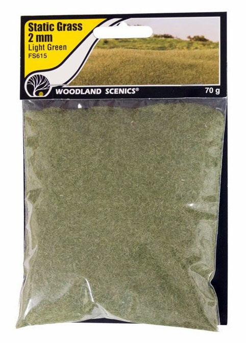 Woodland Scenics FS615 Static Grass, Light Green (2mm)