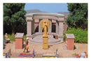 PREORDER Busch HO 1089 Place of Silence Kit, Includes: Cross, Angel Statue, 2 Benches, Garbage Can