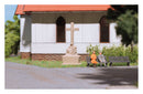 PREORDER Busch HO 1089 Place of Silence Kit, Includes: Cross, Angel Statue, 2 Benches, Garbage Can