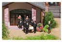 PREORDER Busch HO 1868 Pallbearers, 4 Unpainted Figures, Coffin, 2 Wreaths, 2 Benches, Cross, 2 Wreath Stands