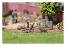 PREORDER Busch HO 79930 Digging a Grave/Hole, Action Set, Includes Worker, Wheelbarrow, Hand Tools, Dirt Pile