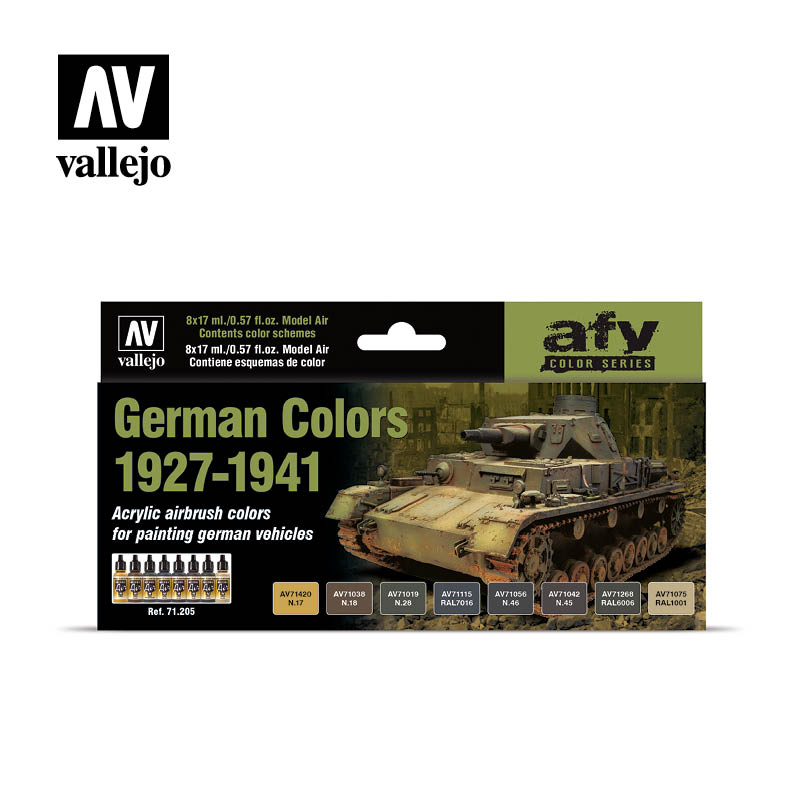 Vallejo Acrylic Paints 71205 German WWII 1927-41 Paint Set (8-Pack)