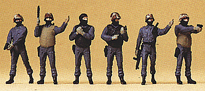 Preiser HO 10446 German Police, SWAT Team (GSG9)