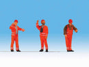 Noch O 17820 German Railroad Switchmen, Orange Uniforms (3-Pack)