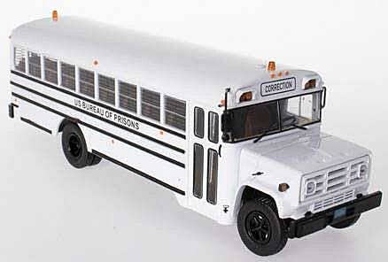 William Tell International Inc HB076 GMC Bus, Assembled, U.S. Bureau of Prisons (white, black)