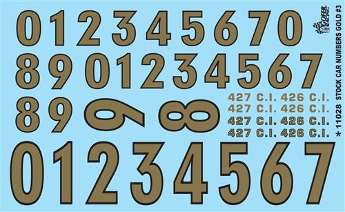 Gofer Racing 11028 Gold Numbers