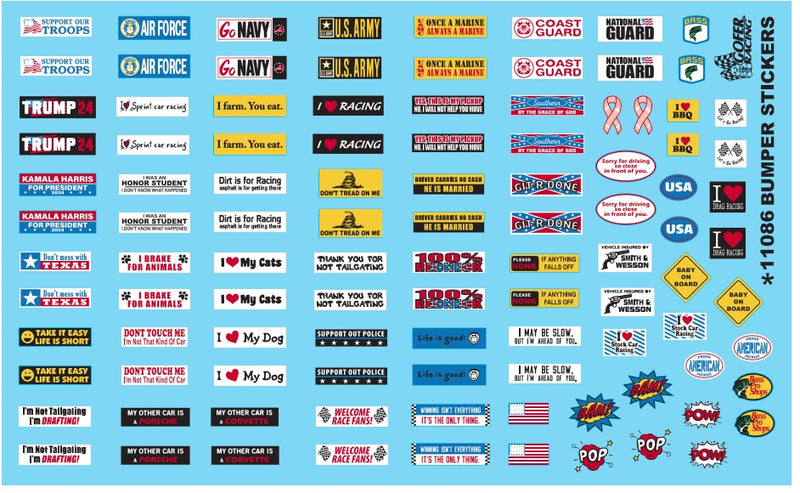 Gofer Racing 11086 Bumper Stickers 2024 1:24