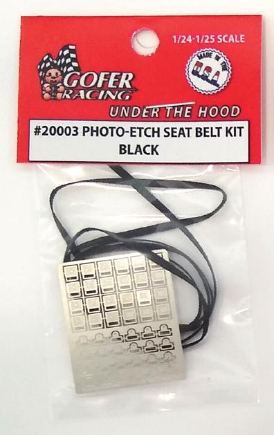 Gofer Racing 20003 Photo Etch Black Seatbelt Kit
