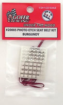 Gofer Racing 20005 Photo Etch Burgundy Seatbelt Kit