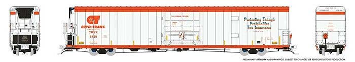 Rapido HO 167501A Greenbrier 72' IL 7780 Mechanical Reefer, Cryo-Trans CRYX Random From Set