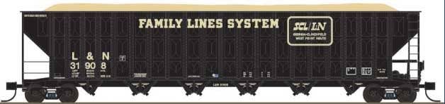 PREORDER Trainworx N 27009-07 Greenville 7000-Cubic Foot Wood Chip Hopper, Family Lines L&N