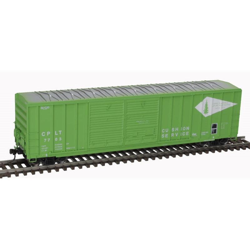 Atlas 20005864 FMC 5077 50' Double-Door Boxcar with Offset Doors - Ready to Run - Master(R) -- Camino, Placerville & Lake Tahoe 7703 (green, white), HO Scale