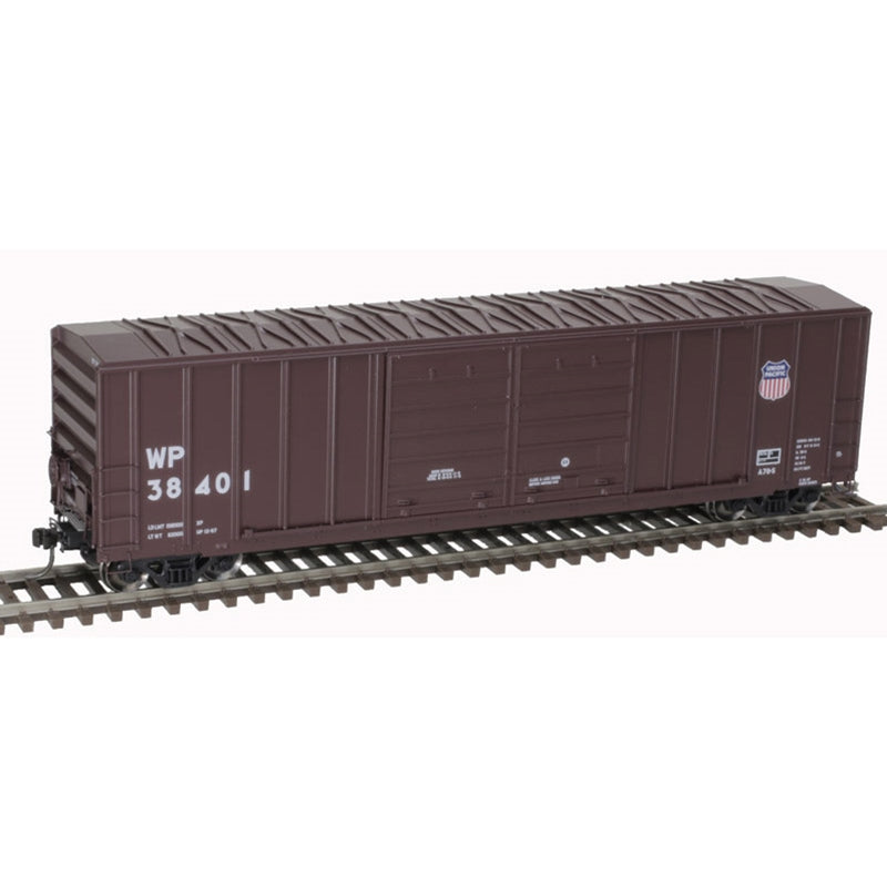 Atlas 20005874 FMC 5077 50' Double-Door Boxcar with Centered Doors - Ready to Run - Master(R) -- Union Pacific WP 38404 (Boxcar Red, white), HO Scale