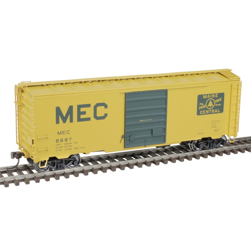 PREORDER Atlas 20006825 HO 40' Postwar Box Car w/ 8' Door Maine Central 8687 (Yellow/Green)