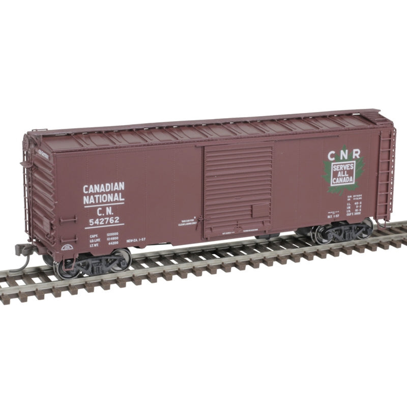 Atlas 20006831 HO 40' Postwar Box Car w/ 8' Door Canadian National 542823 (Brown/White/Green)