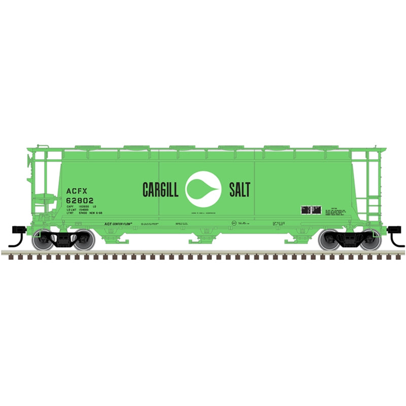 Atlas 20007171 ACF 3-Bay Cylindrical Hopper - Ready to Run -- Cargill Salt