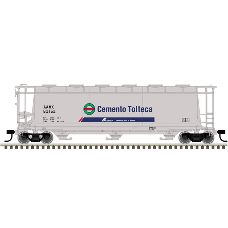 Atlas 20007176 ACF 3-Bay Cylindrical Hopper - Ready to Run -- CEMEX Mexico