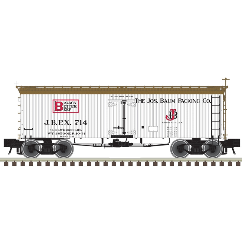 Atlas 20007195 36' Wood Reefer - Ready to Run - Master(R) -- Baum's Better Beef