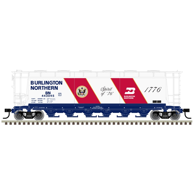 PREORDER Atlas 20007232 ACF 6-Bay Cylindrical Hopper - Ready to Run -- Burlington Northern