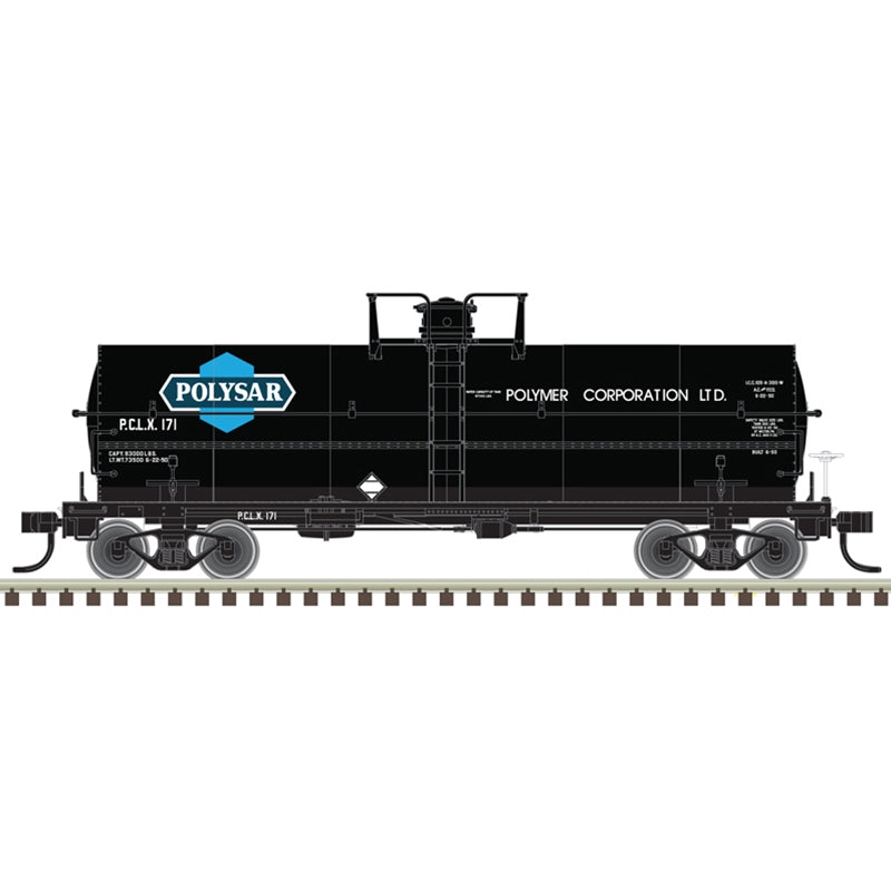 PREORDER Atlas 20007352 11,000-Gallon Tank Car w/Platform - Ready to Run - Master(R) -- Polysar PCLX