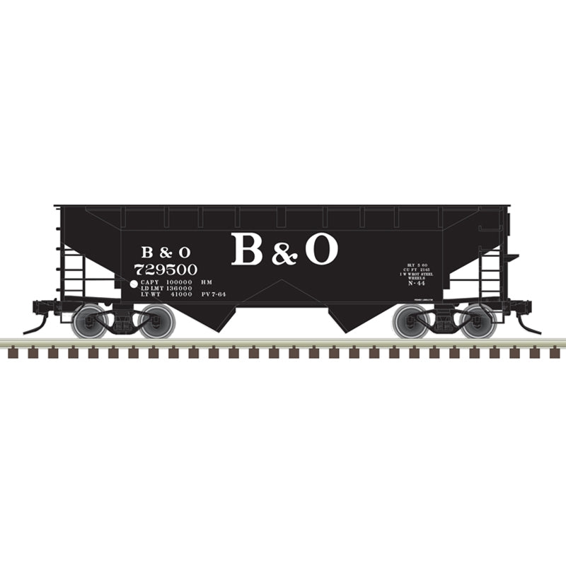 PREORDER Atlas 20007438 Offset-Side 2-Bay Open Hopper 3-Pack - Ready to Run -- Baltimore & Ohio