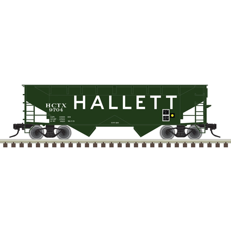 Atlas 20007442 Offset-Side 2-Bay Open Hopper - Ready to Run -- Hallett