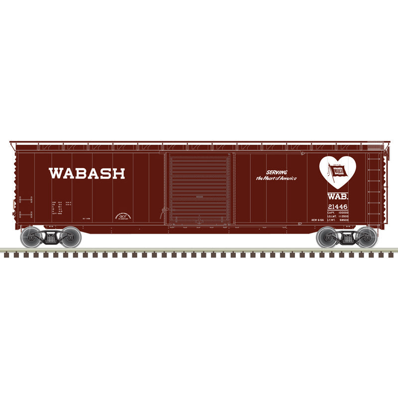 PREORDER Atlas 20007520 HO Postwar 50' Single-Door Boxcar - Ready to Run - Master(R) -- Wabash