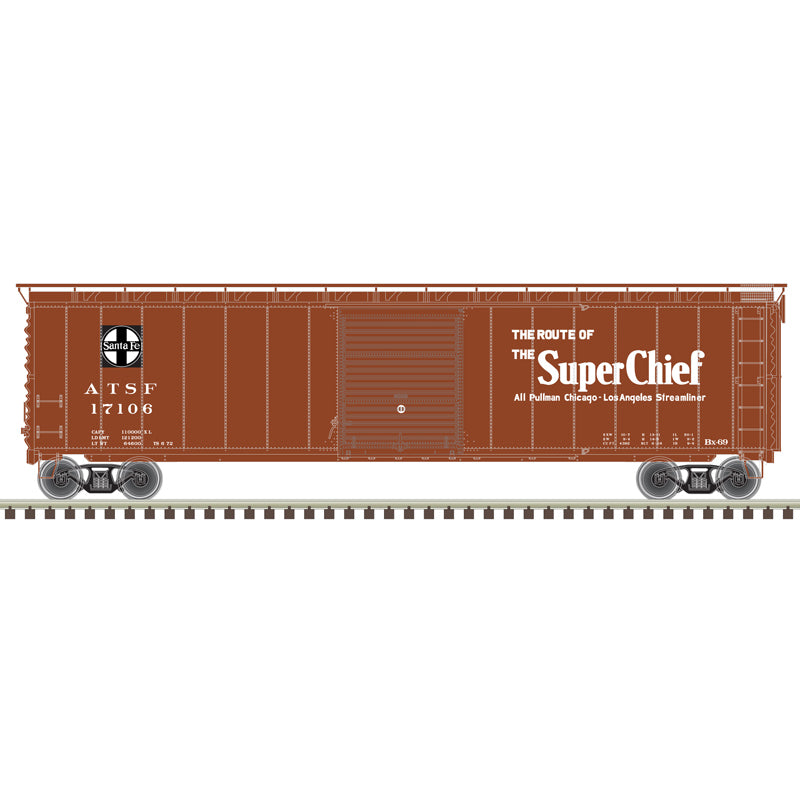 PREORDER Atlas 20007525 HO Postwar 50' Single-Door Boxcar - Ready to Run - Master(R) -- Santa Fe