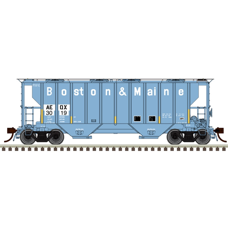 PREORDER Atlas Master Line HO 20007687 Portec 3000 2-Bay Covered Hopper, ATEL Leasing AEQX