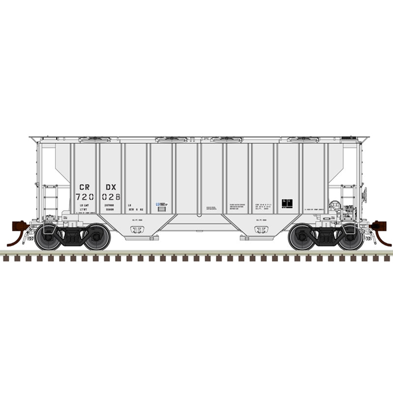 PREORDER Atlas Master Line HO 20007691 Portec 3000 2-Bay Covered Hopper, Chicago Freight Car Leasing CRDX