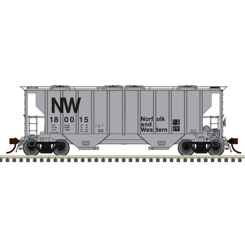 PREORDER Atlas Master Line HO 20007700 Portec 3000 2-Bay Covered Hopper, Norfolk & Western
