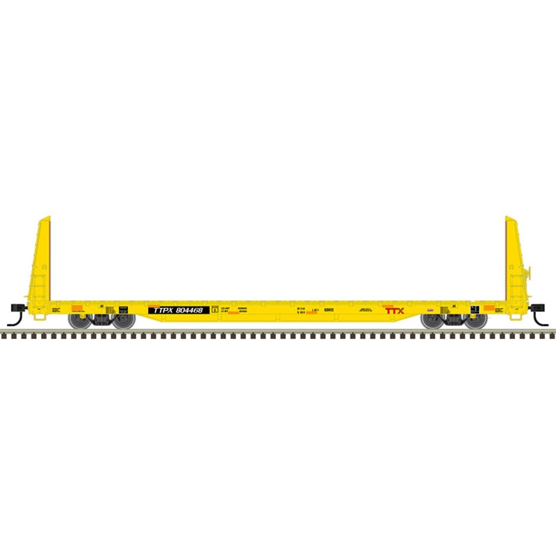 PREORDER Atlas Trainman HO 20007963 62' Short Bulkhead Flat Car, TTX Forward Thinking