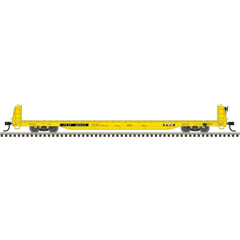 PREORDER Atlas Trainman HO 20007970 62' Short Bulkhead Flat Car, TTX