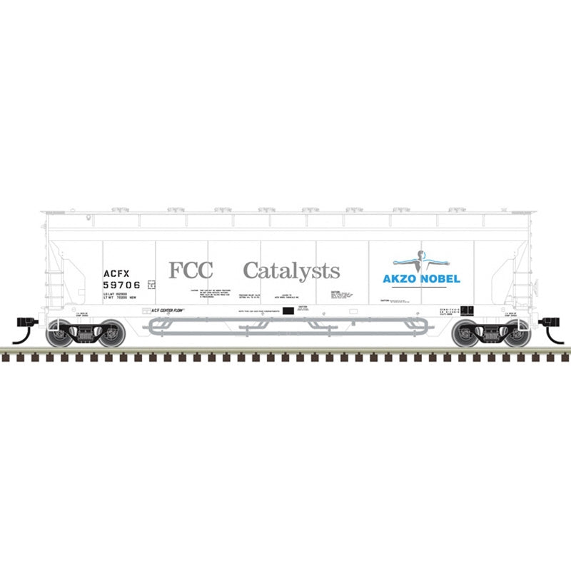 PREORDER Atlas Master Line HO 20007981 ACF Center Flow Pressureaide Covered Hopper, American Industrial Transport Akzo Nobel