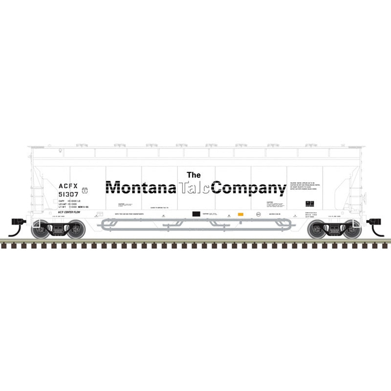 PREORDER Atlas Master Line HO 20007992 ACF Center Flow Pressureaide Covered Hopper, American Industrial Transport Montana Talc Company