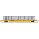 PREORDER Atlas N 50007697 ACF 89' F89-J Flatcar with Deck Risers & Silver Pipe Load, TTX PTTX