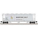PREORDER Atlas HO 20008214 ACF 3-Bay Cylindrical Hopper, Maaster, Morton Salt USEX