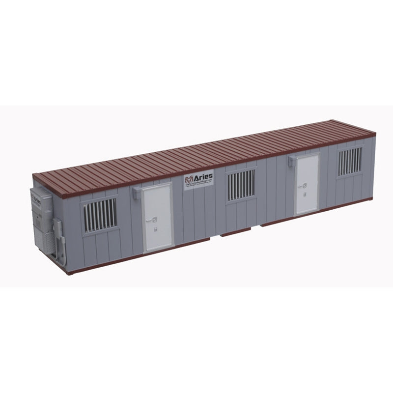 Atlas 70000229 40' Mobile Office Container - Assembled -- 40' Mobile Office Container - Assembled -- Aries (gray, maroon), HO Scale