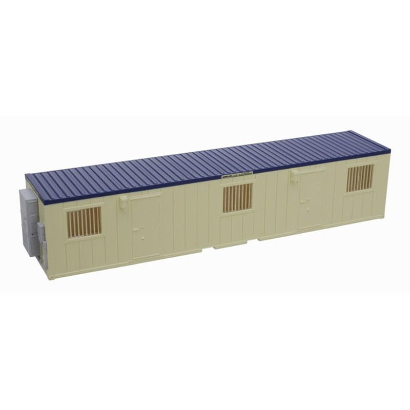 Atlas 70000230 40' Mobile Office Container - Assembled -- Mobile Mini (tan, blue), HO Scale